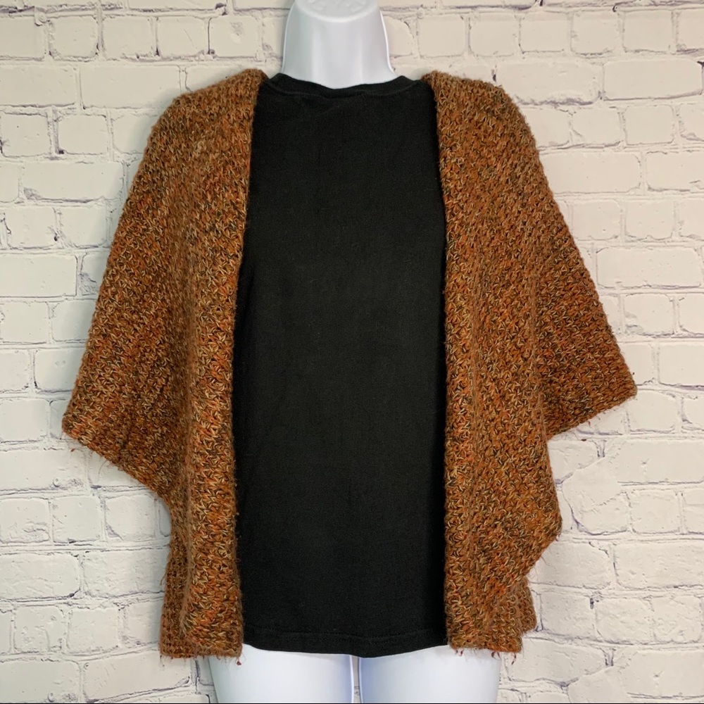 Bay Studio Orange & Brown Shrug Sweater Large